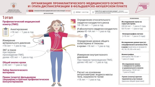 Организация профилактического осмотра и первого этапа диспансеризации в фельдшерско-акушерском пункте.